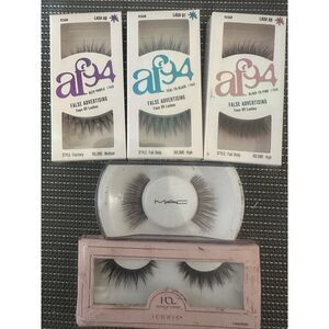 NIB Lot Of 5 False Eyelashes Mac House Of Lashes AF94 Pink Purple Blue Black